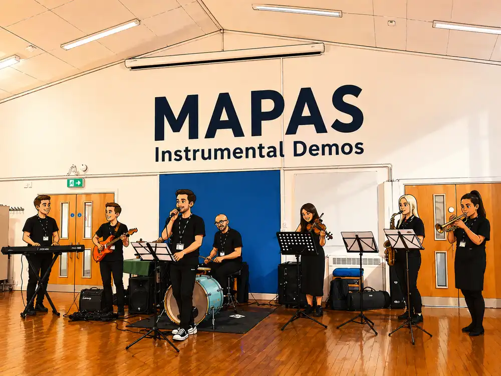This is the product image for MAPAS School Instrumental Demo Booking (September 2026 and January 2027)